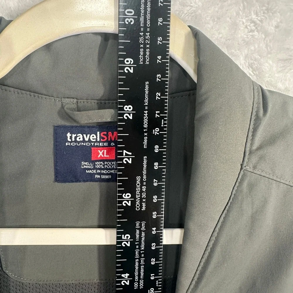 Roundtree & Yorke‎ TravelSmart Utility Vest Mens XL Gray Multi-Pocket Full Zip